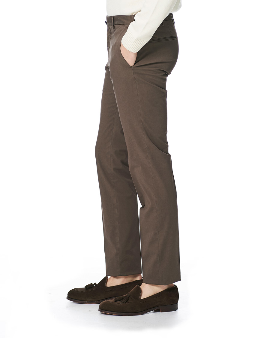 Heren | Broeken | Incotex | Slim Fit Stretch Chinos Dark Brown