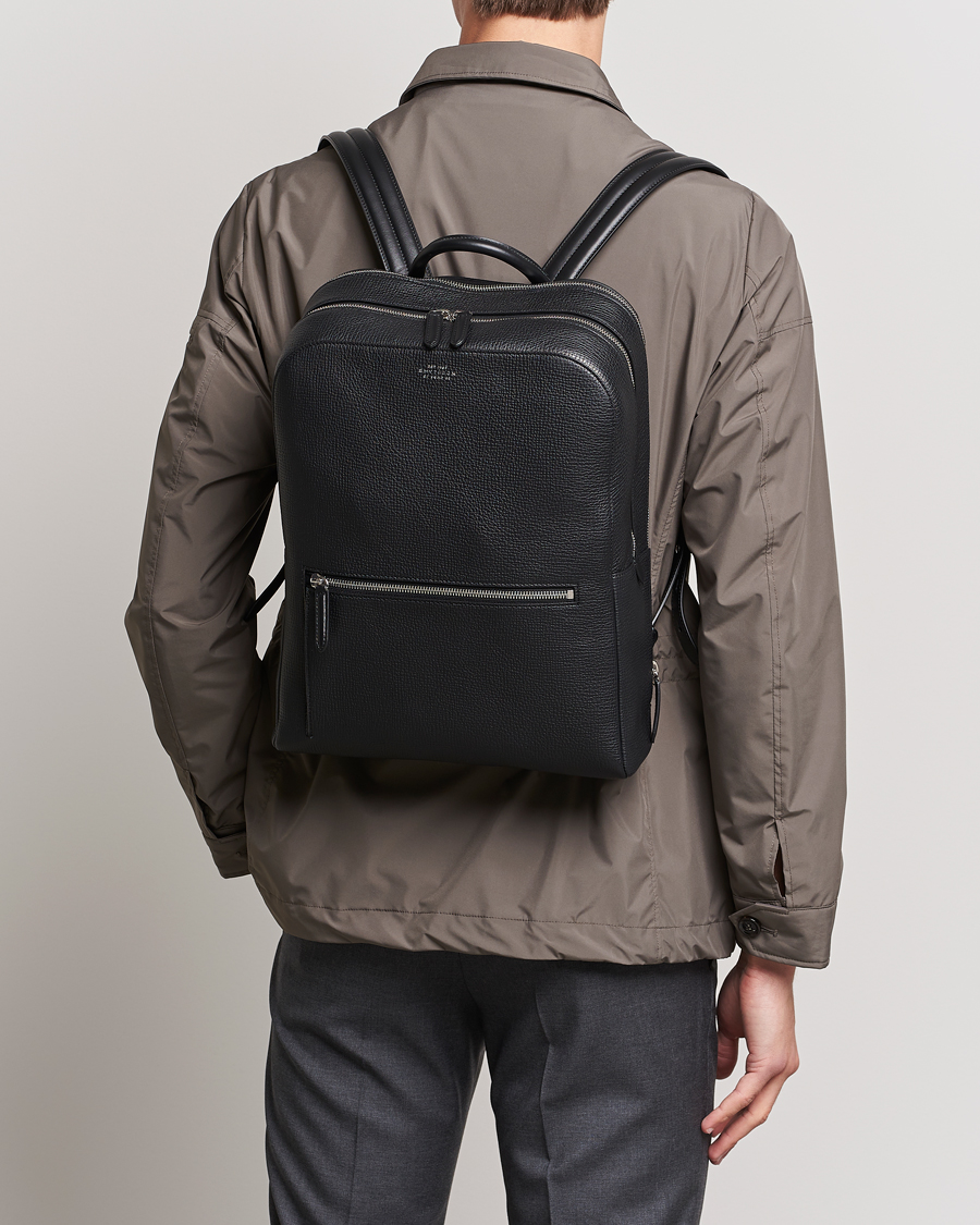 Heren | Tassen | Smythson | Ludlow Zip Around Backpack Black