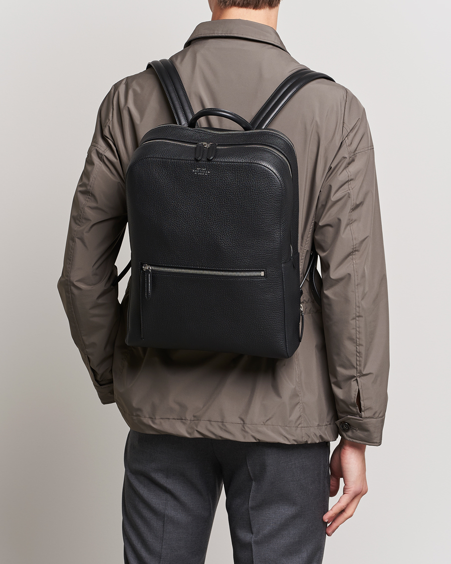 Heren | Best of British | Smythson | Ludlow Zip Around Backpack Black