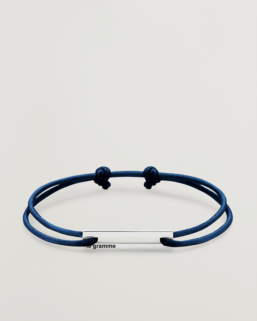 Heren | Sieraden | LE GRAMME | Cord Bracelet Le 17/10 Navy/Sterling Silver