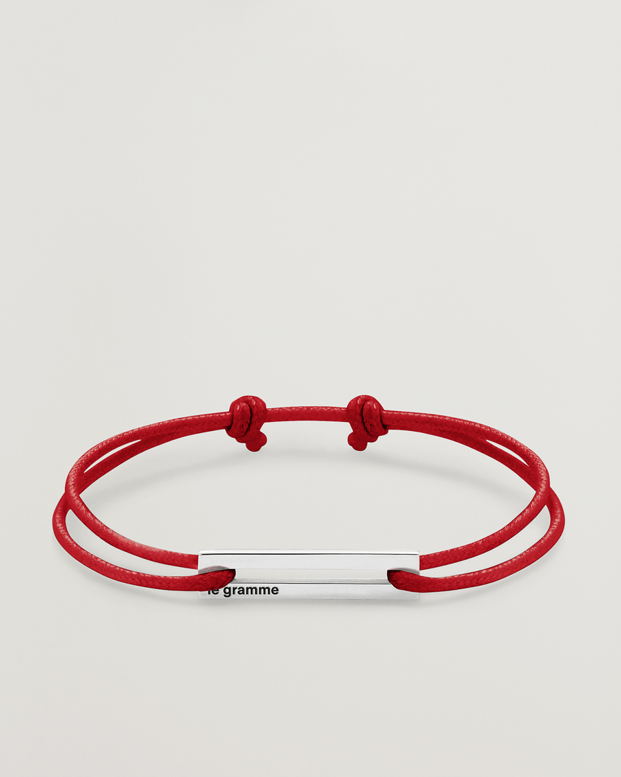 Heren | Sieraden | LE GRAMME | Cord Bracelet Le 17/10 Red/Sterling Silver