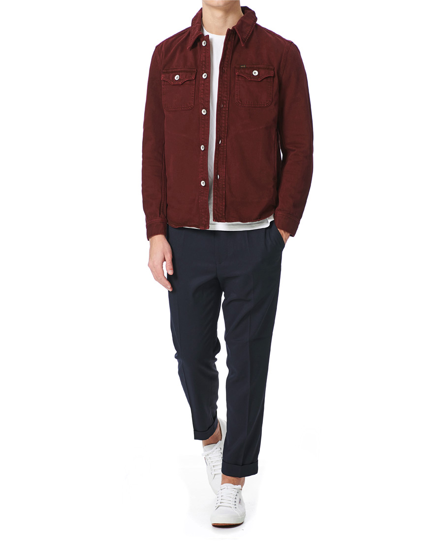 Heren | Jassen | Tiger of Sweden Jeans | Get Organic Cotton Denim Jacket Wine Red