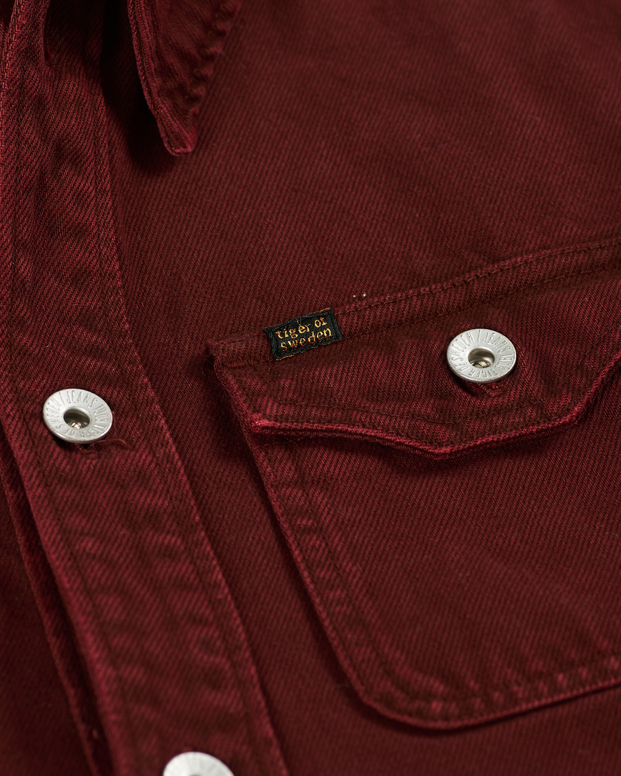 Heren | Jassen | Tiger of Sweden Jeans | Get Organic Cotton Denim Jacket Wine Red