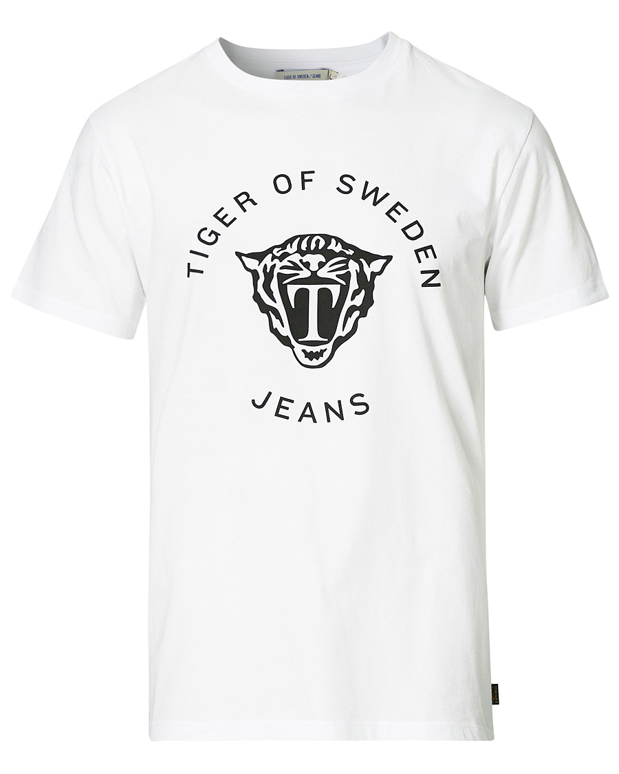 Heren | T-shirts | Tiger of Sweden Jeans | Fleek Logo Crew Neck Tee White