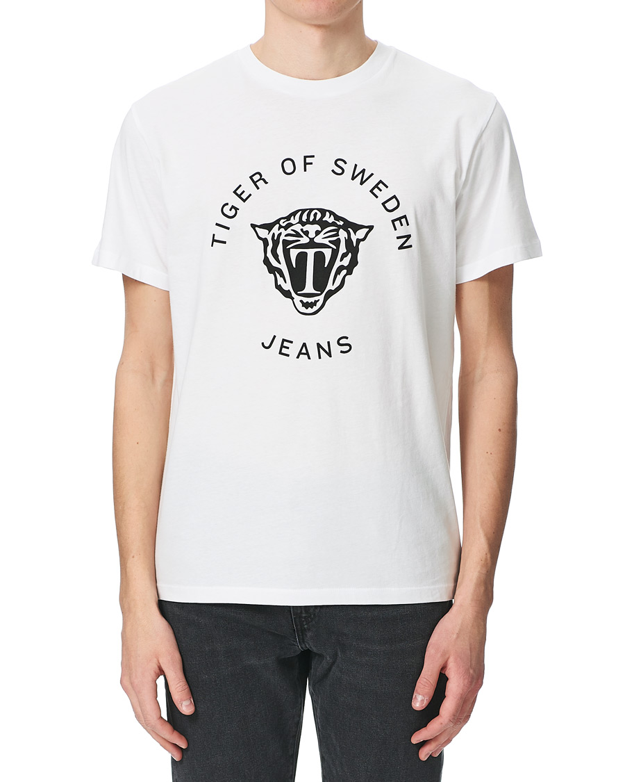 Heren | T-shirts | Tiger of Sweden Jeans | Fleek Logo Crew Neck Tee White
