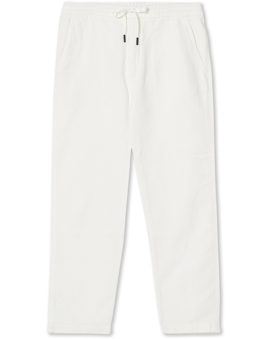 Heren | Broeken | Tiger of Sweden | Torin Cotton/Linen Drawstring Trousers Cream
