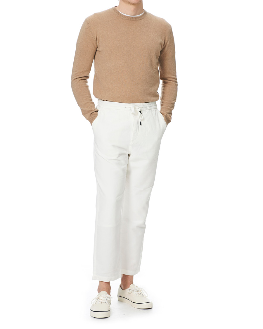 Heren | Broeken | Tiger of Sweden | Torin Cotton/Linen Drawstring Trousers Cream