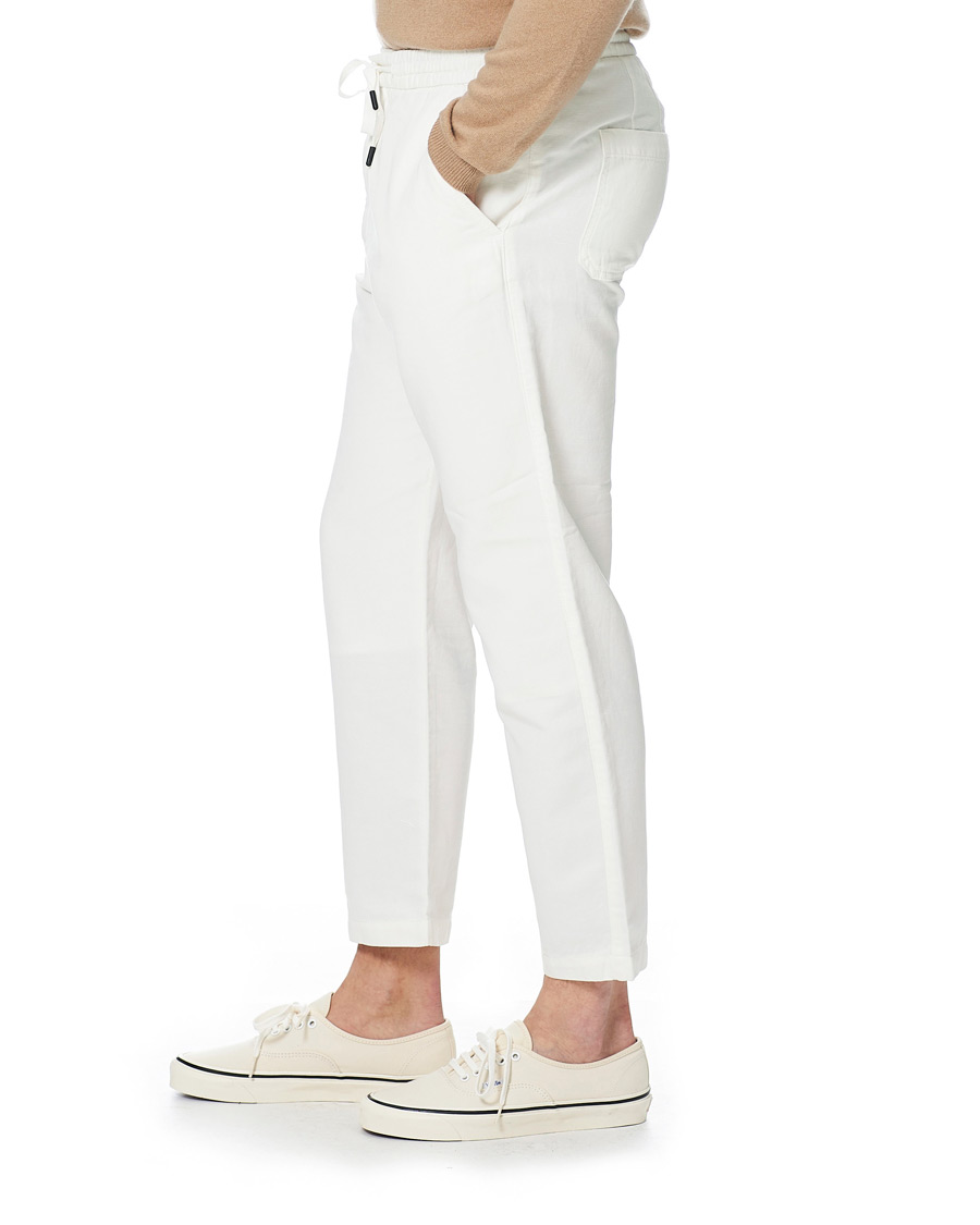 Heren | Broeken | Tiger of Sweden | Torin Cotton/Linen Drawstring Trousers Cream