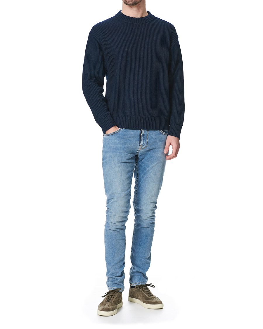 Heren | Jeans | Nudie Jeans | Tight Terry Jeans Blue Horizon
