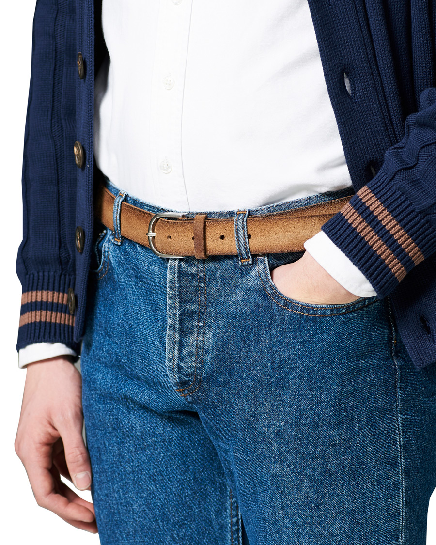 Heren | Orciani Handmade Suede Belt 3 cm Sabbia | Orciani | Handmade Suede Belt 3 cm Sabbia