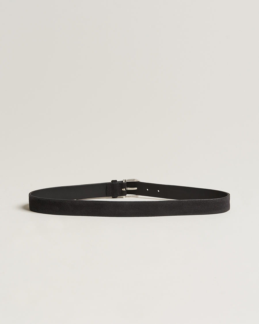 Heren | Orciani Handmade Suede Belt 3 cm Nero | Orciani | Handmade Suede Belt 3 cm Nero
