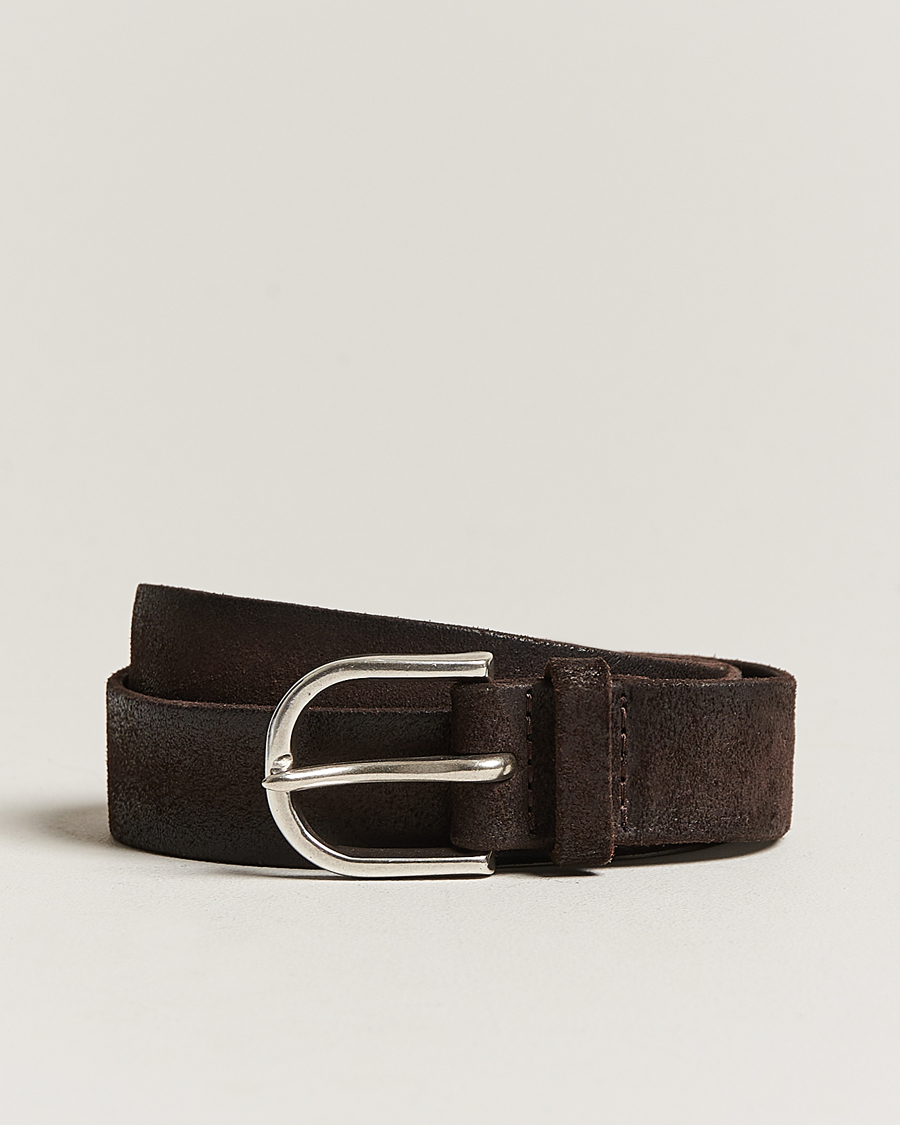 Heren | Orciani Handmade Suede Belt 3 cm Testa Di Moro | Orciani | Handmade Suede Belt 3 cm Testa Di Moro