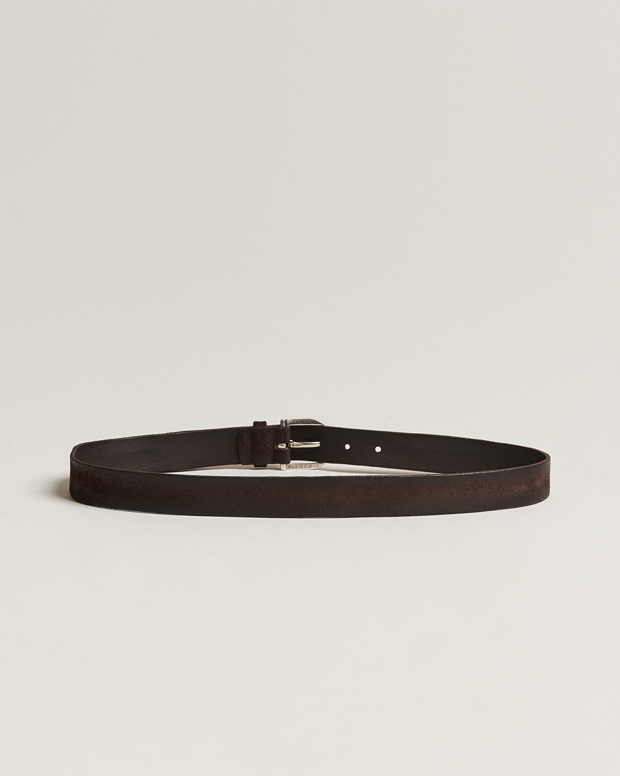 Heren | Orciani Handmade Suede Belt 3 cm Testa Di Moro | Orciani | Handmade Suede Belt 3 cm Testa Di Moro