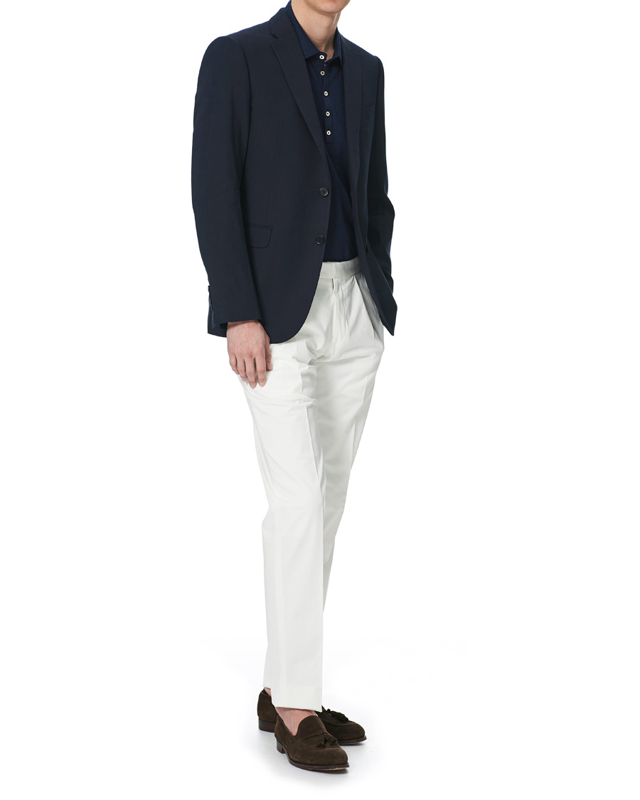 Heren | Blazers | Emporio Armani | Slim Fit Techno Linen Stretch Blazer Navy