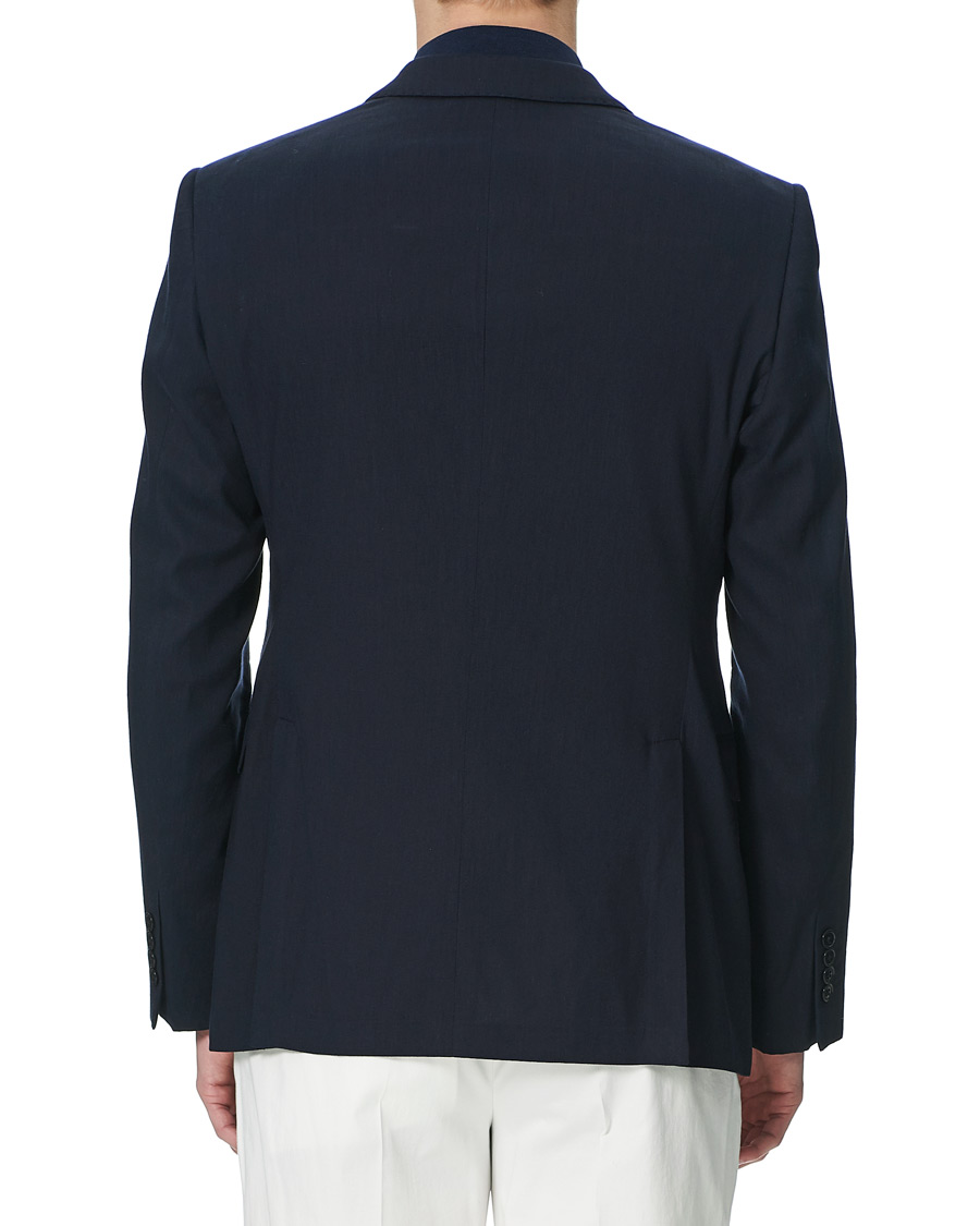 Heren | Blazers | Emporio Armani | Slim Fit Techno Linen Stretch Blazer Navy
