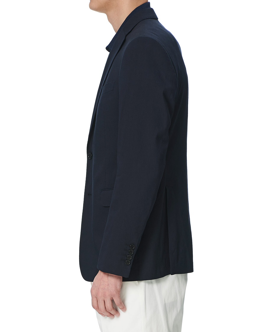Heren | Blazers | Emporio Armani | Slim Fit Techno Linen Stretch Blazer Navy