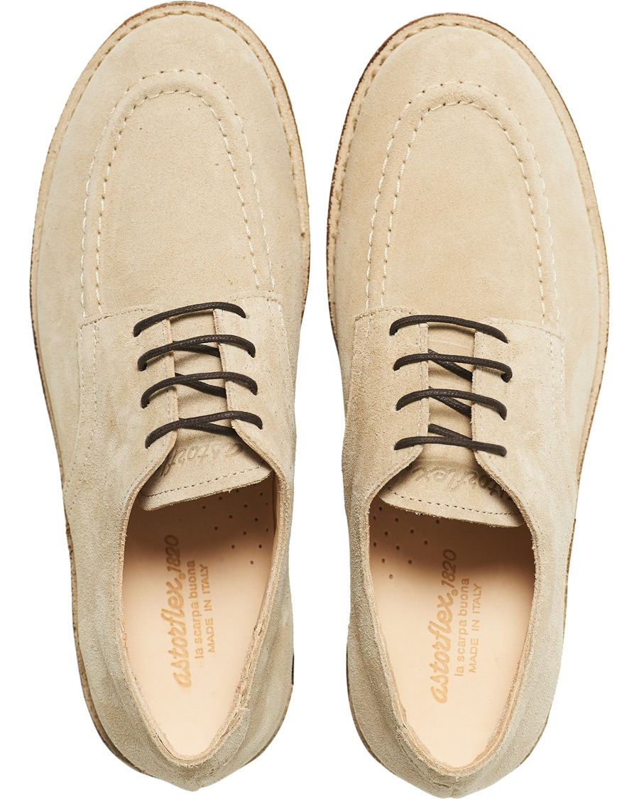 Heren | Astorflex Carlflex Moc Toe Derby Sand Suede | Astorflex | Carlflex Moc Toe Derby Sand Suede