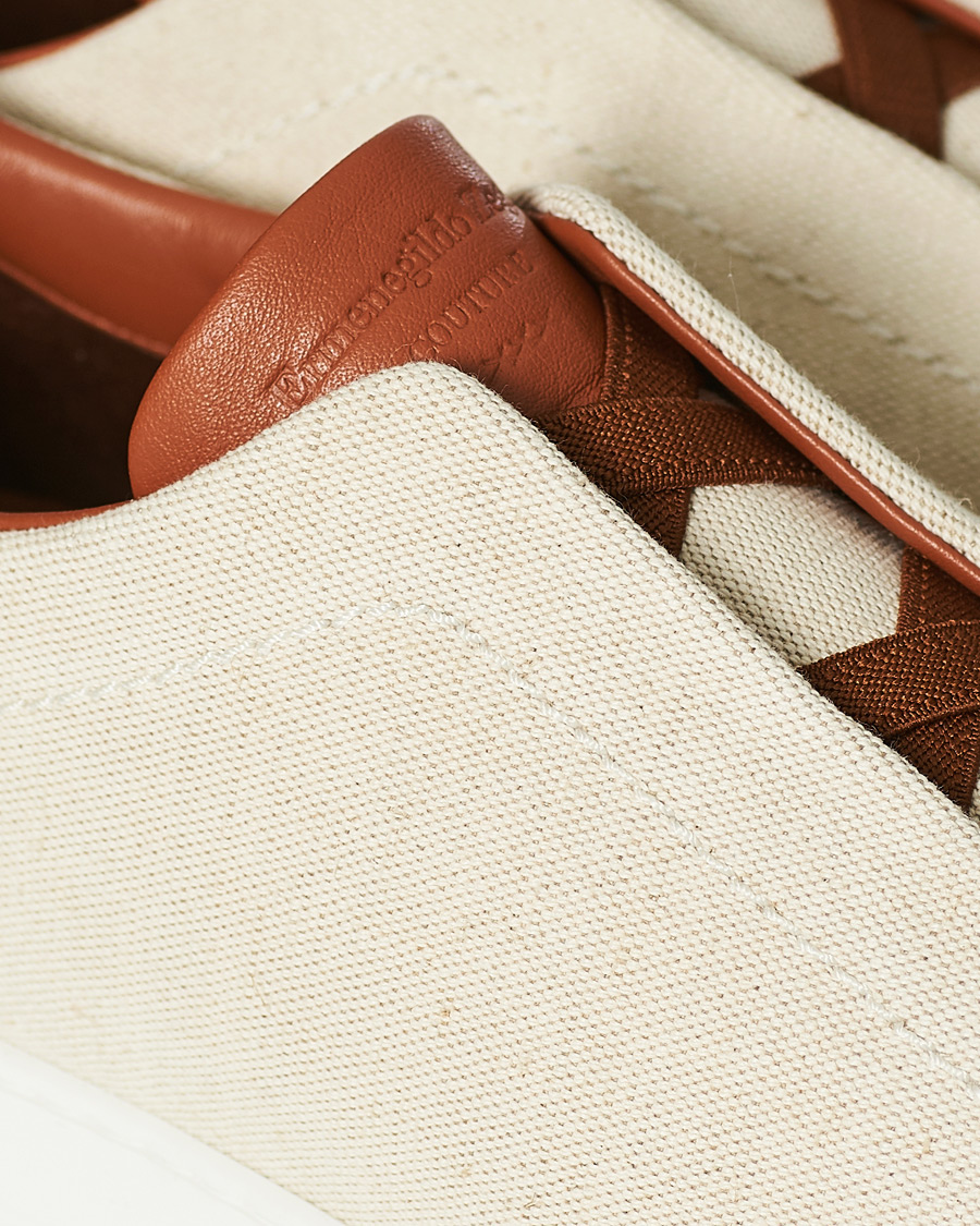 Heren | Ermenegildo Zegna Triple Stitch Elasticated Sneakers White | Ermenegildo Zegna | Triple Stitch Elasticated Sneakers White