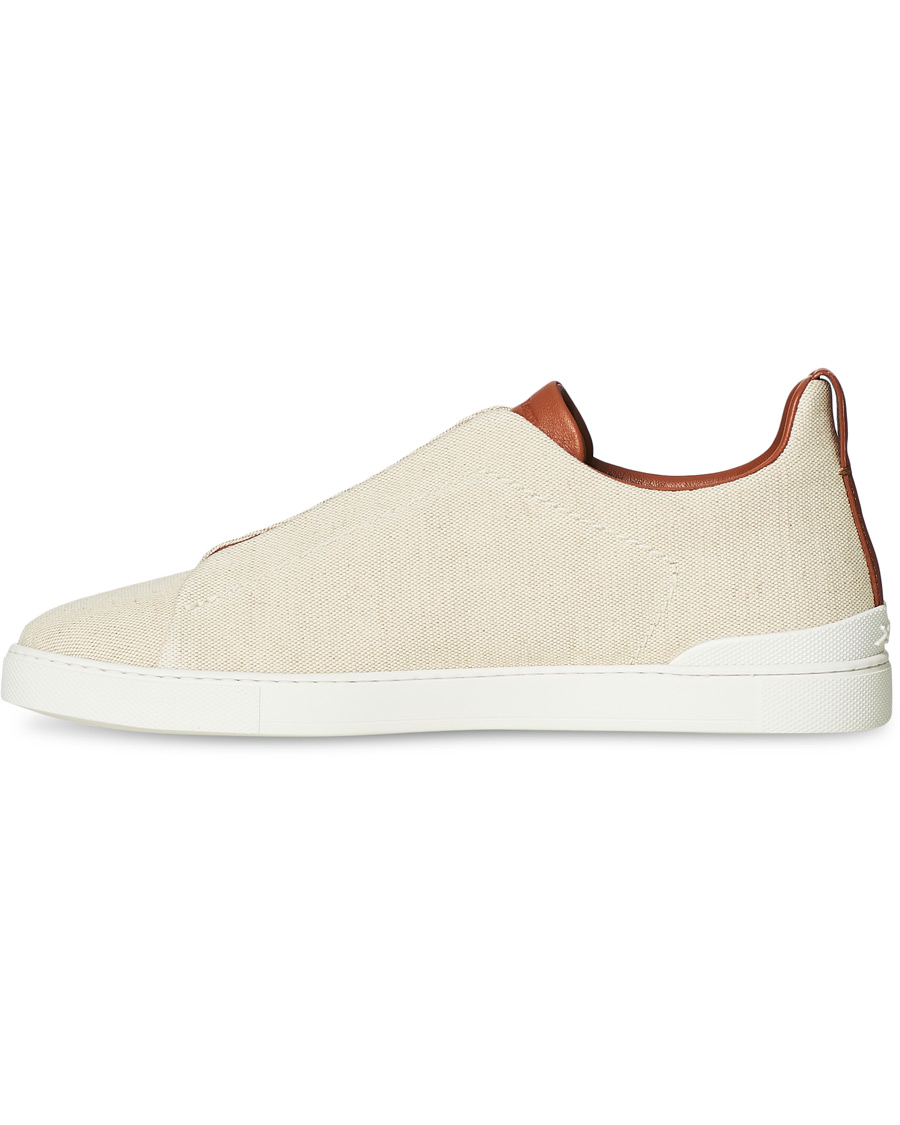 Heren | Ermenegildo Zegna Triple Stitch Elasticated Sneakers White | Ermenegildo Zegna | Triple Stitch Elasticated Sneakers White