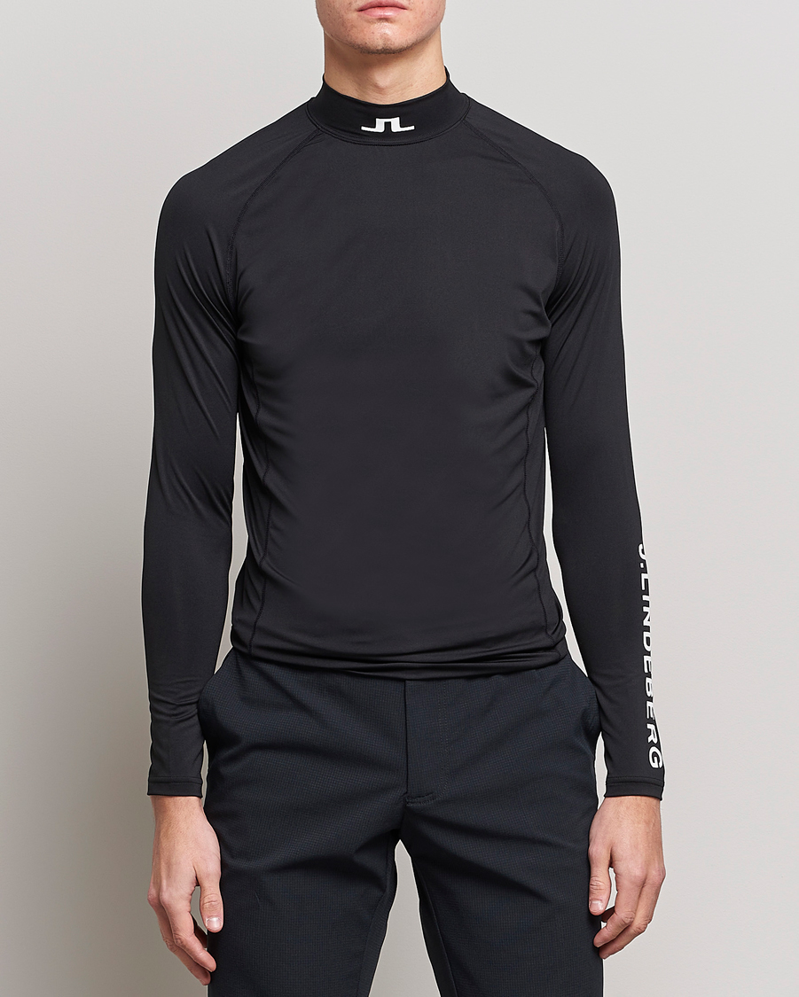 Heren | T-shirts | J.Lindeberg | Aello Soft Compression Tee Black