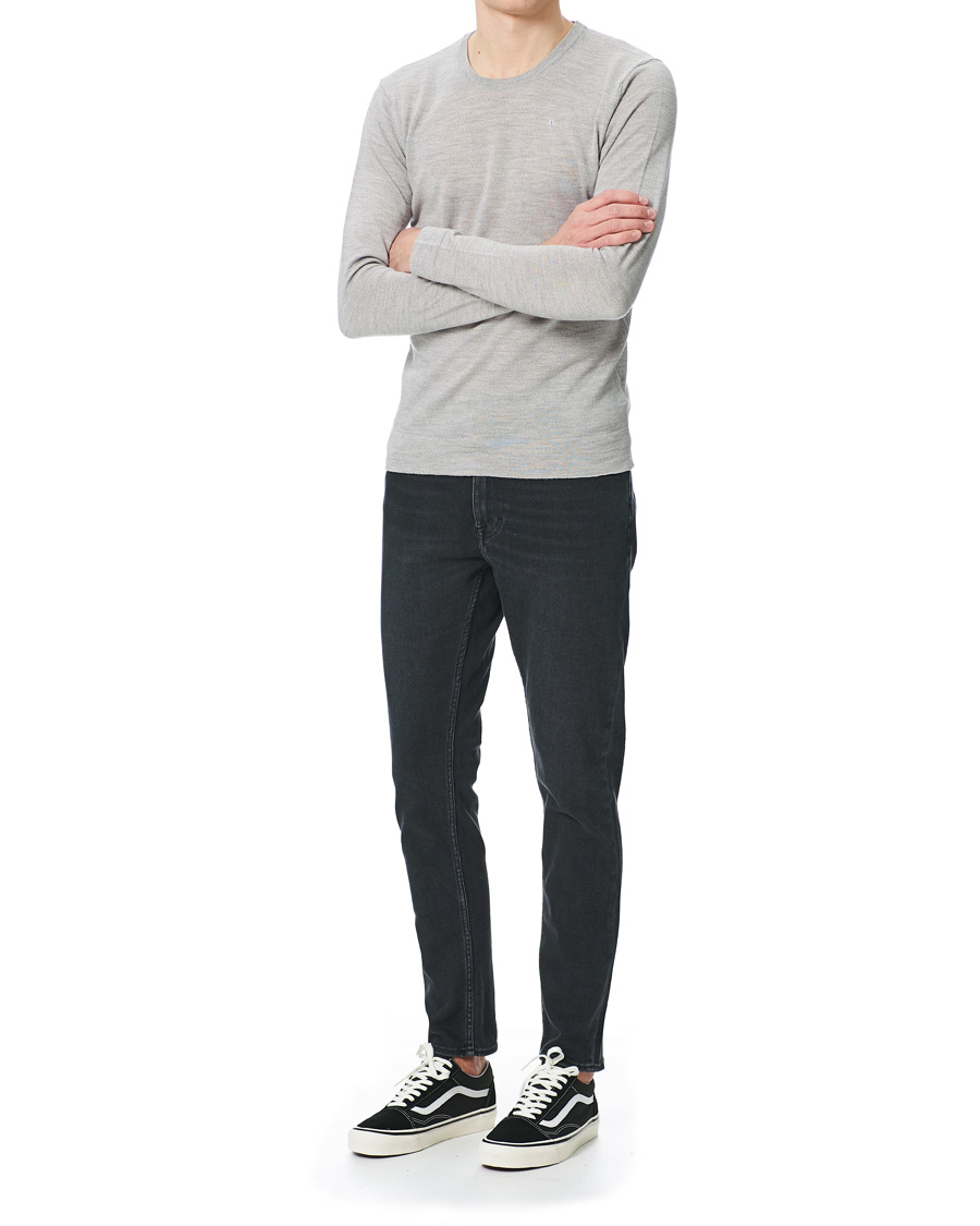 Heren | Truien | J.Lindeberg | Newman Merino Crew Neck Pullover Stone Grey Melange