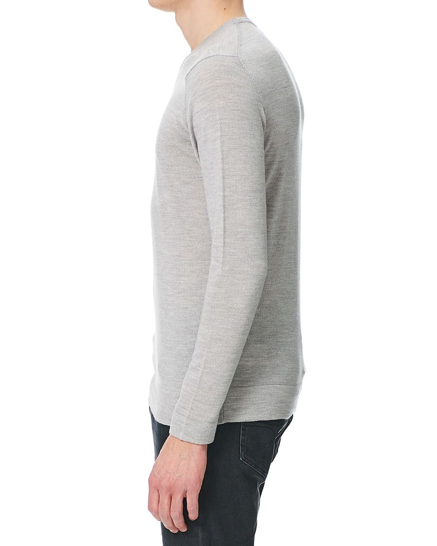 Heren | Truien | J.Lindeberg | Newman Merino Crew Neck Pullover Stone Grey Melange