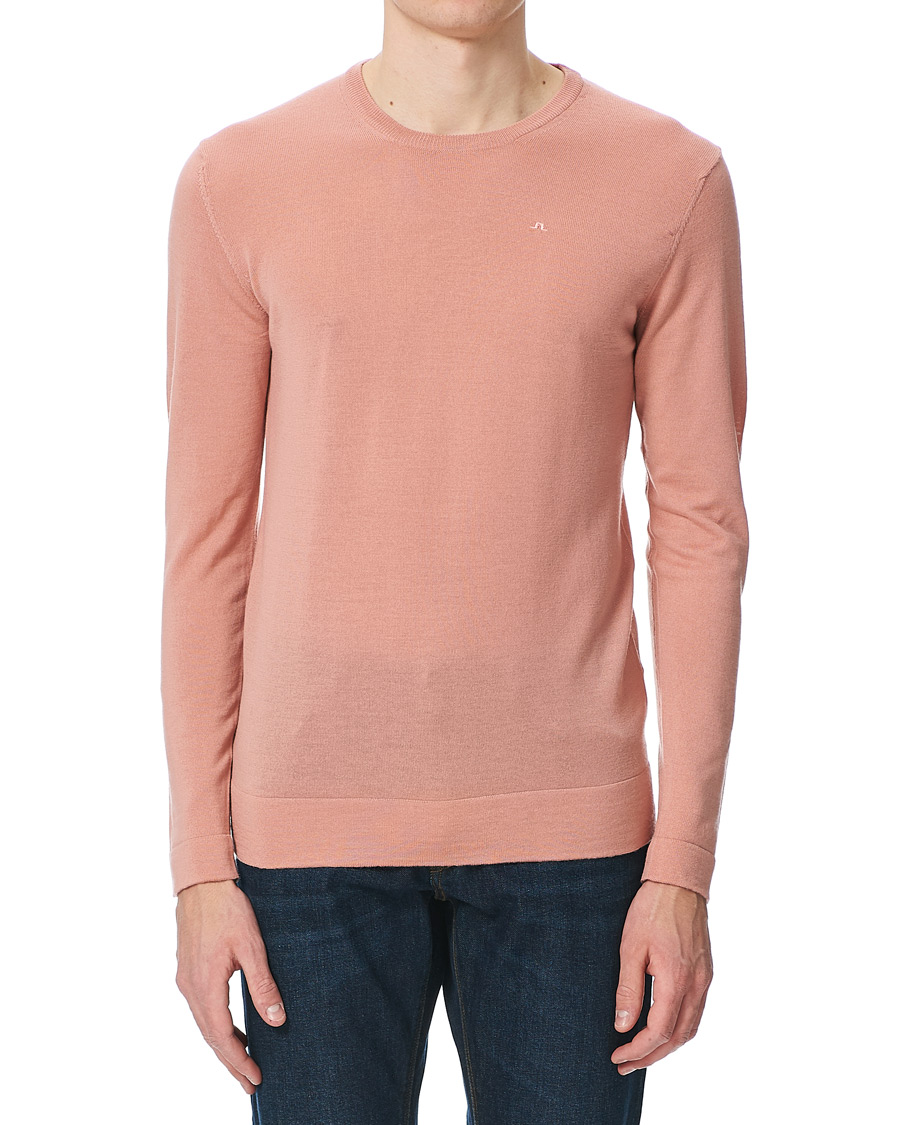 Heren | Truien | J.Lindeberg | Newman Merino Crew Neck Pullover Rose Coppar