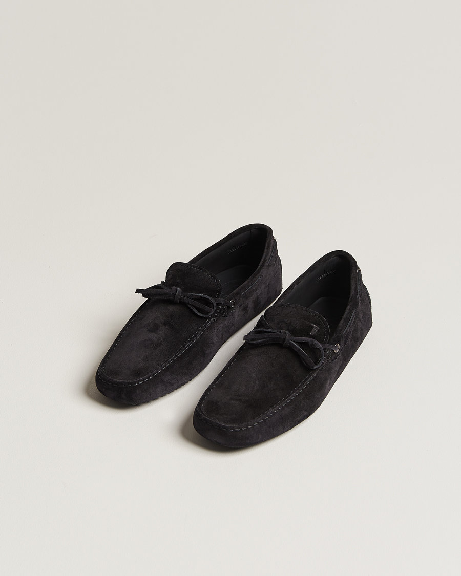 Heren | Italian Department | Tod's | Lacetto Gommino Carshoe Black Suede