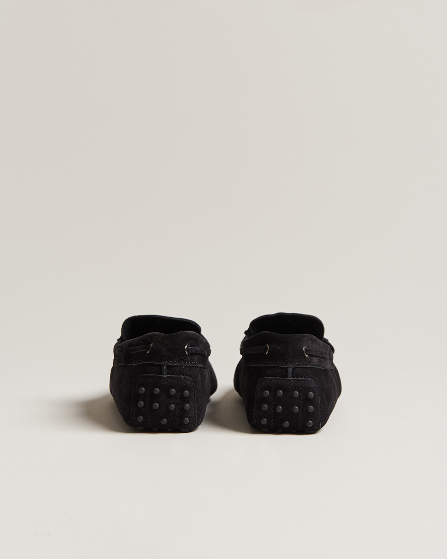 Heren | Tod's Lacetto Gommino Carshoe Black Suede | Tod's | Lacetto Gommino Carshoe Black Suede
