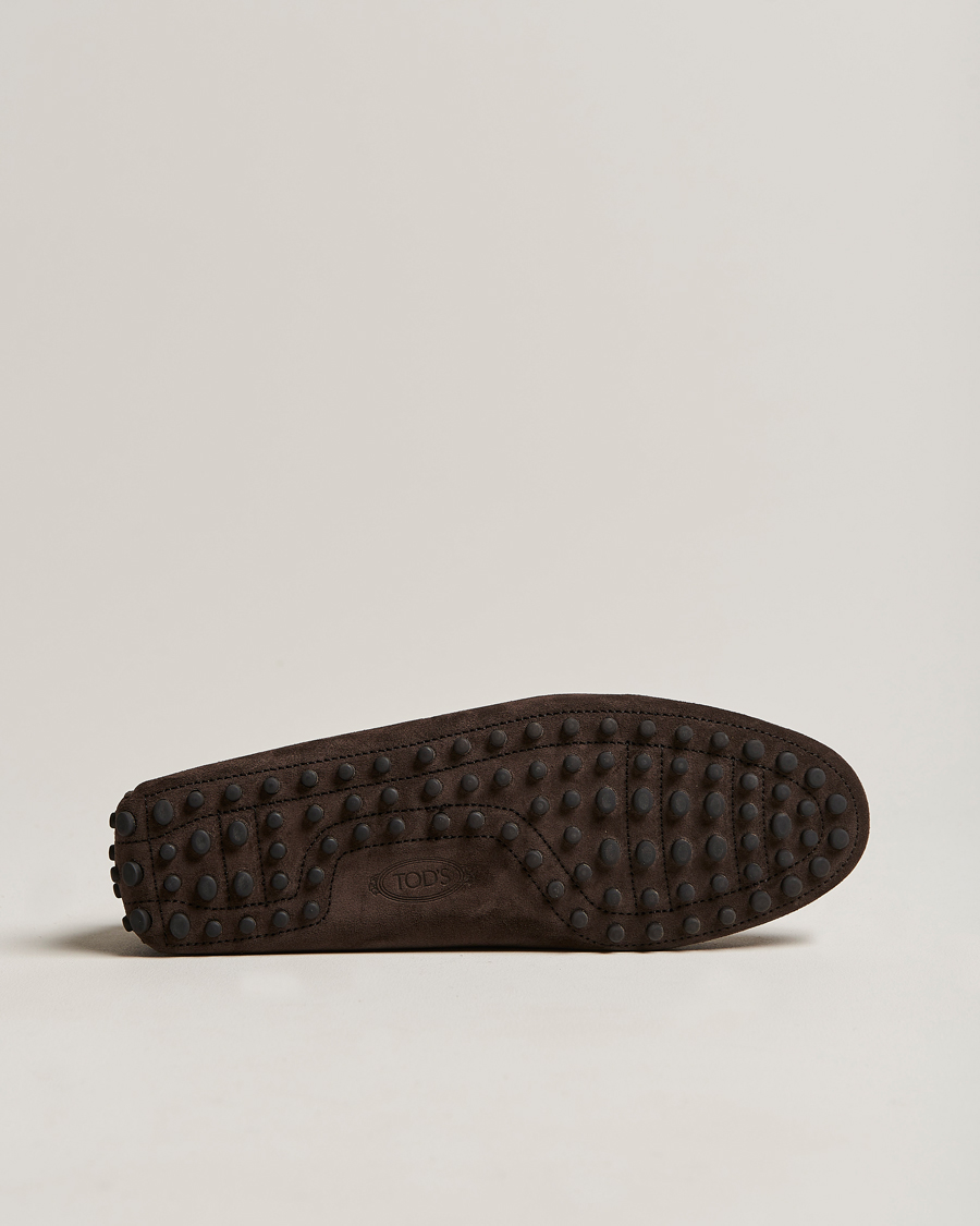 Heren | Tod's Gommino Carshoe Dark Brown Suede | Tod's | Gommino Carshoe Dark Brown Suede