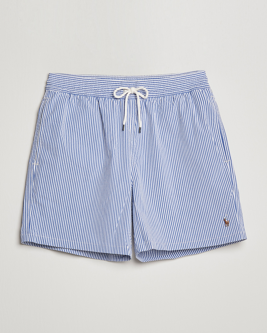 Heren |  | Polo Ralph Lauren | Recyceled Traveler Boxer Seersucker Swimshorts Blue