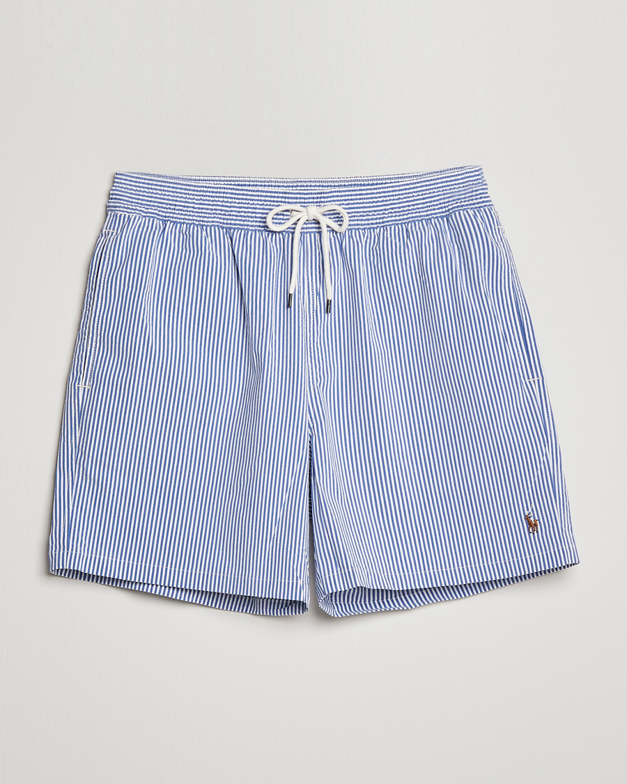 Heren | Zwembroek | Polo Ralph Lauren | Recyceled Traveler Boxer Seersucker Swimshorts Blue
