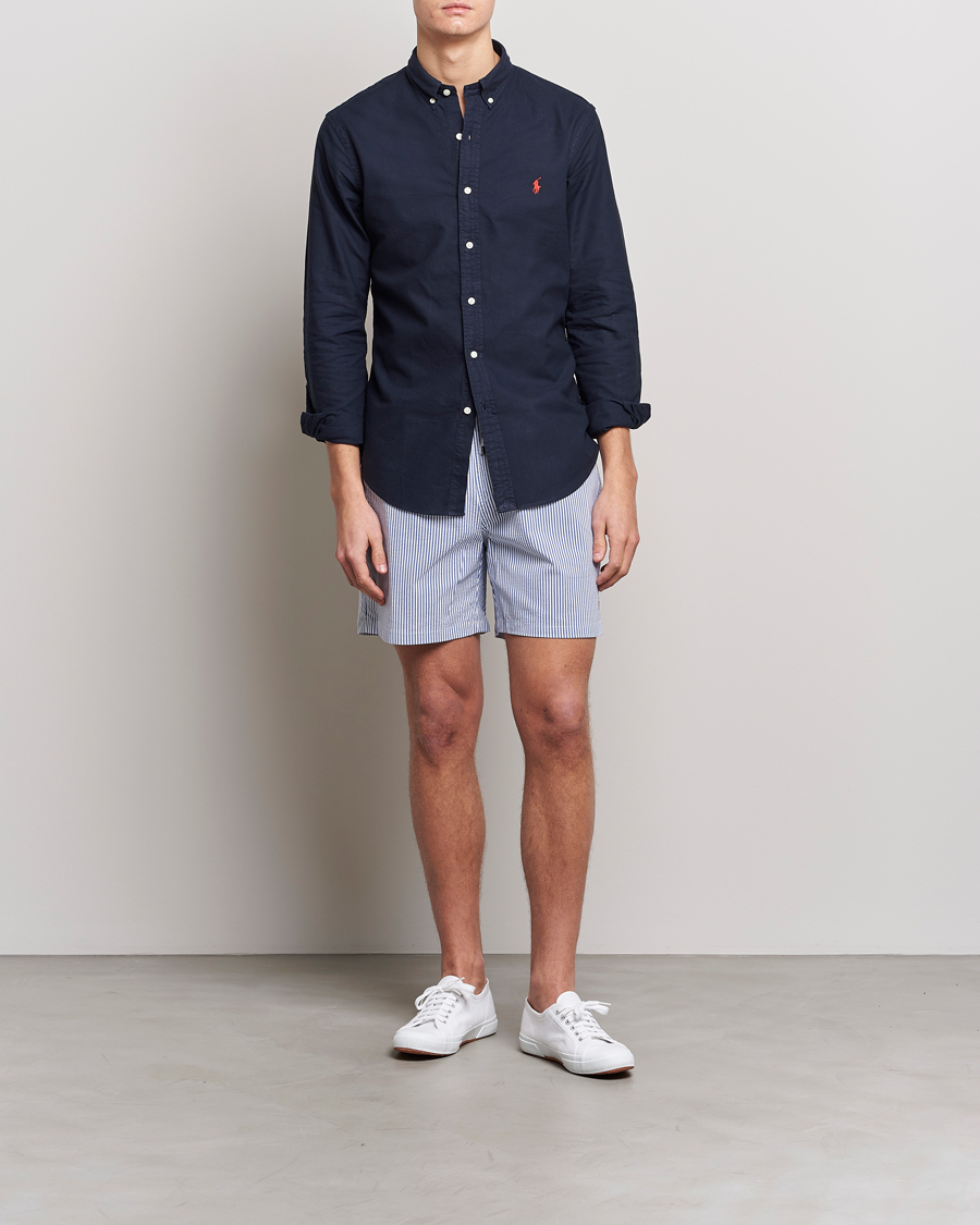Heren | Zwembroek | Polo Ralph Lauren | Recycled Traveler Seersucker Swimshorts Cruise Royal