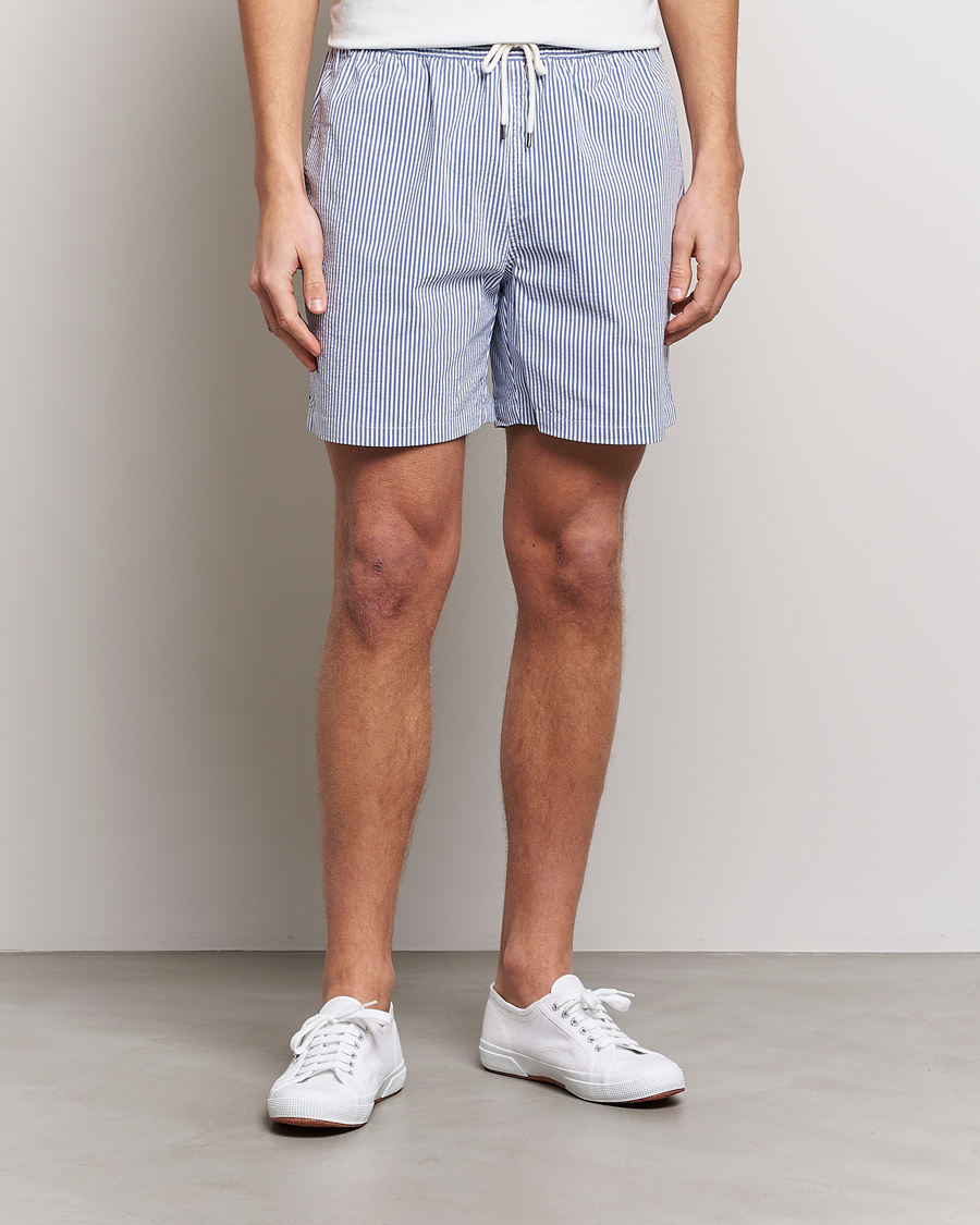 Heren | Zwembroek | Polo Ralph Lauren | Recycled Traveler Seersucker Swimshorts Cruise Royal