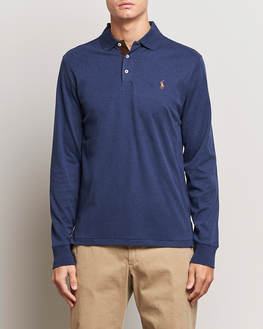 Heren | Sale -30% | Polo Ralph Lauren | Luxury Pima Cotton Long Sleeve Polo Navy Heather 