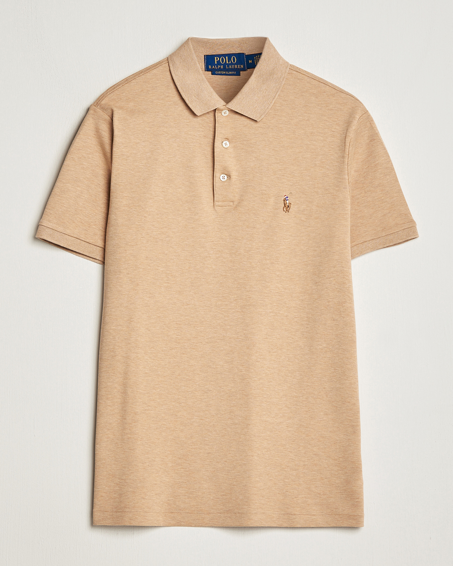 Polo Ralph Lauren Luxury Pima Cotton Polo Camel Heather