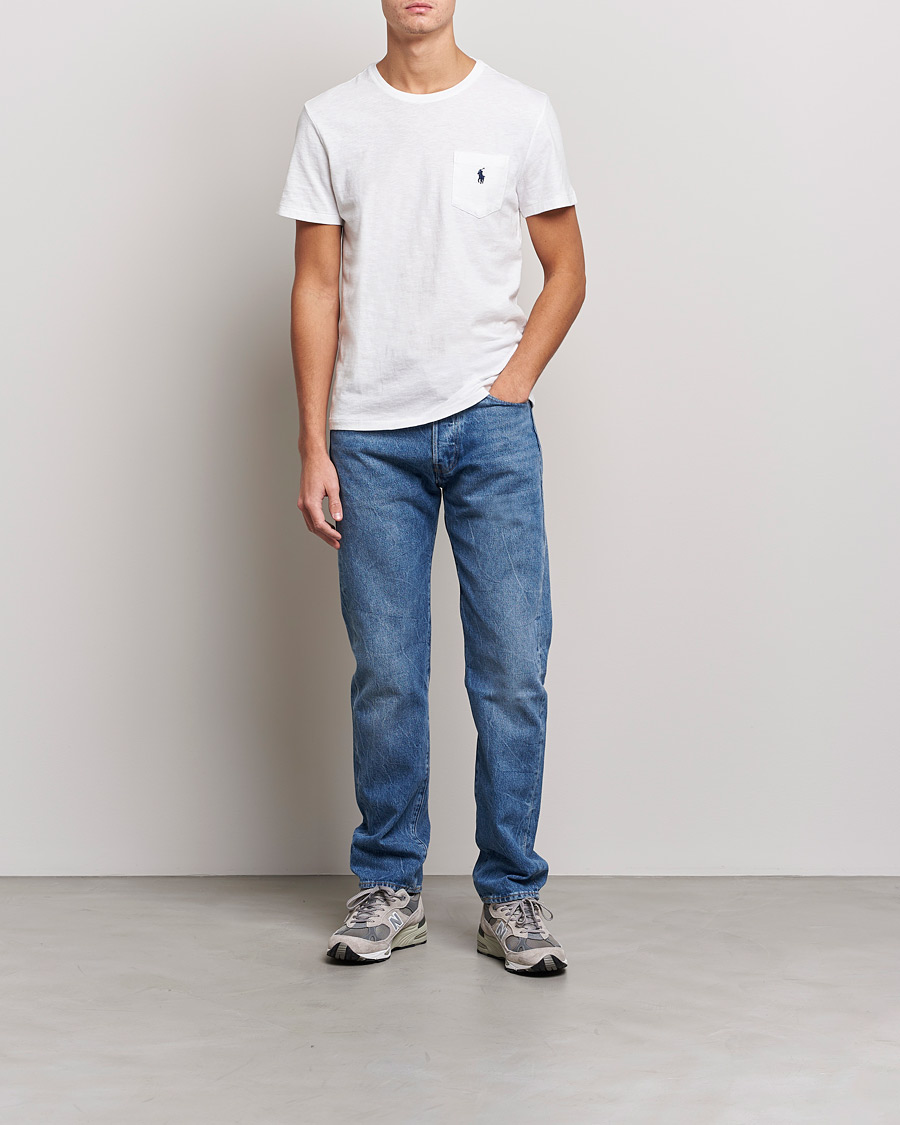 Heren | T-shirts | Polo Ralph Lauren | Washed Crew Neck Pocket Tee White