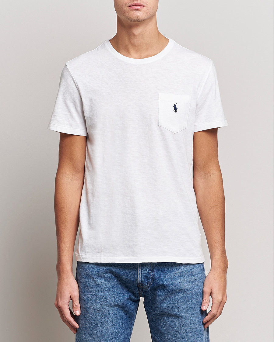 Heren | T-shirts | Polo Ralph Lauren | Washed Crew Neck Pocket Tee White