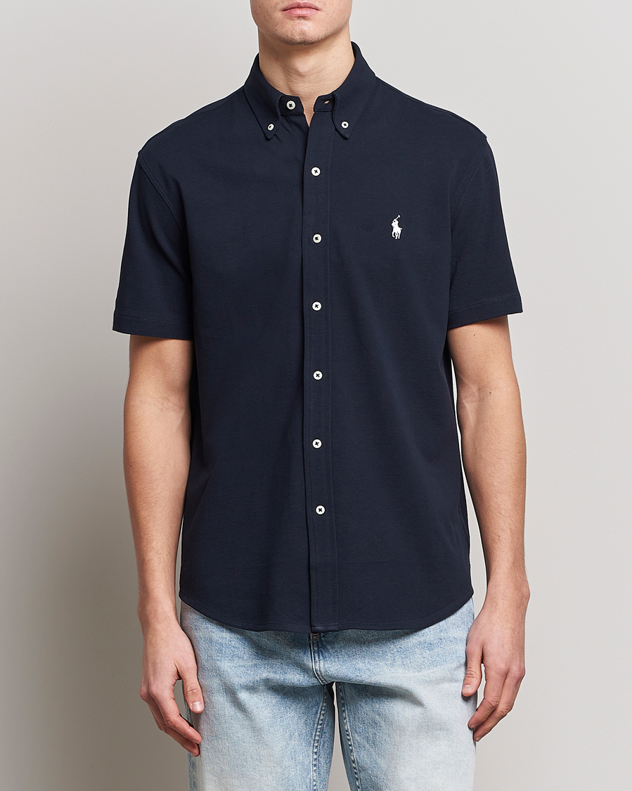 Heren | Casual | Polo Ralph Lauren | Featherweight Mesh Short Sleeve Shirt Aviator Navy