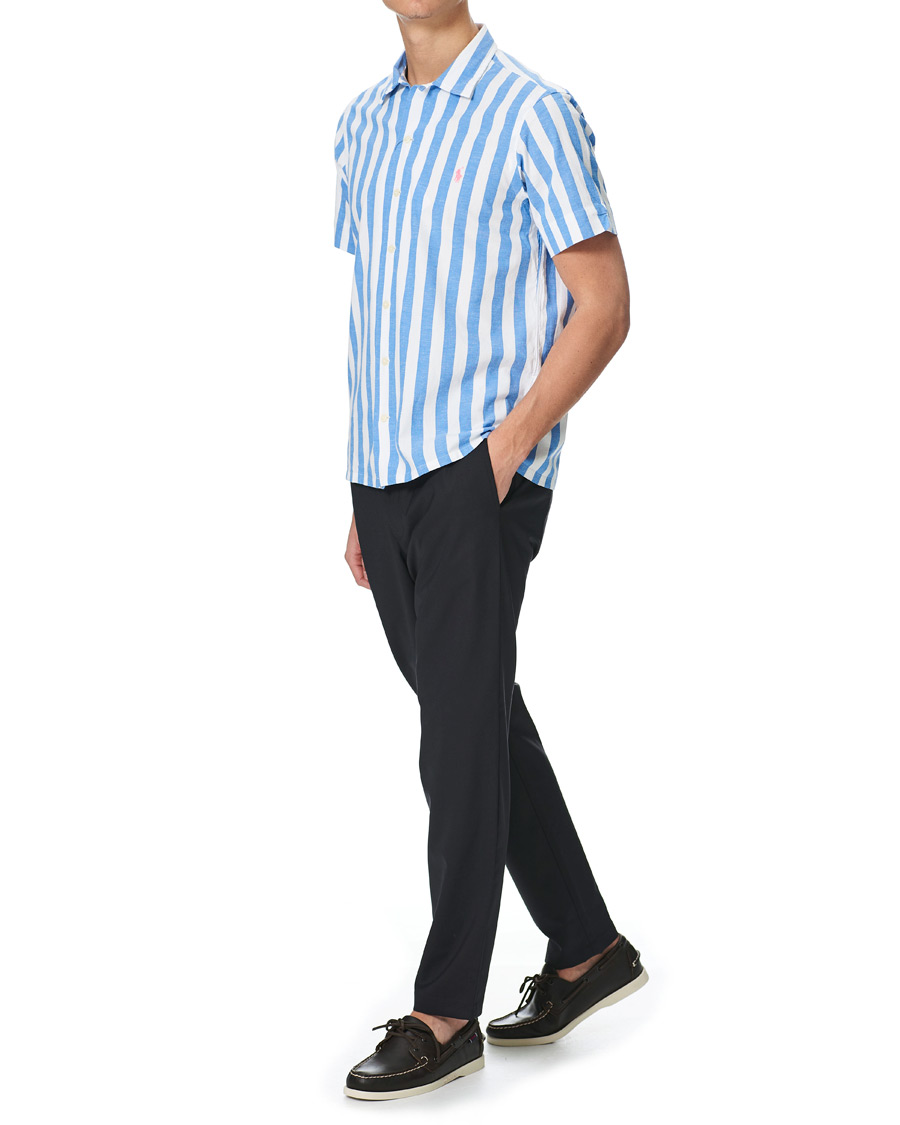 Heren | Overhemden | Polo Ralph Lauren | Striped Resort Collar Short Sleeve Shirt Blue/White