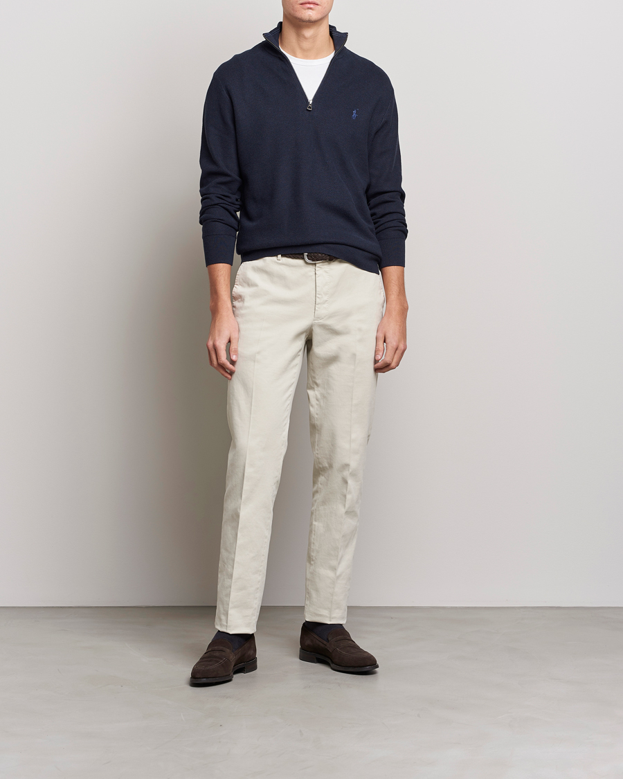 Heren | Truien | Polo Ralph Lauren | Textured Half-Zip Navy Heather