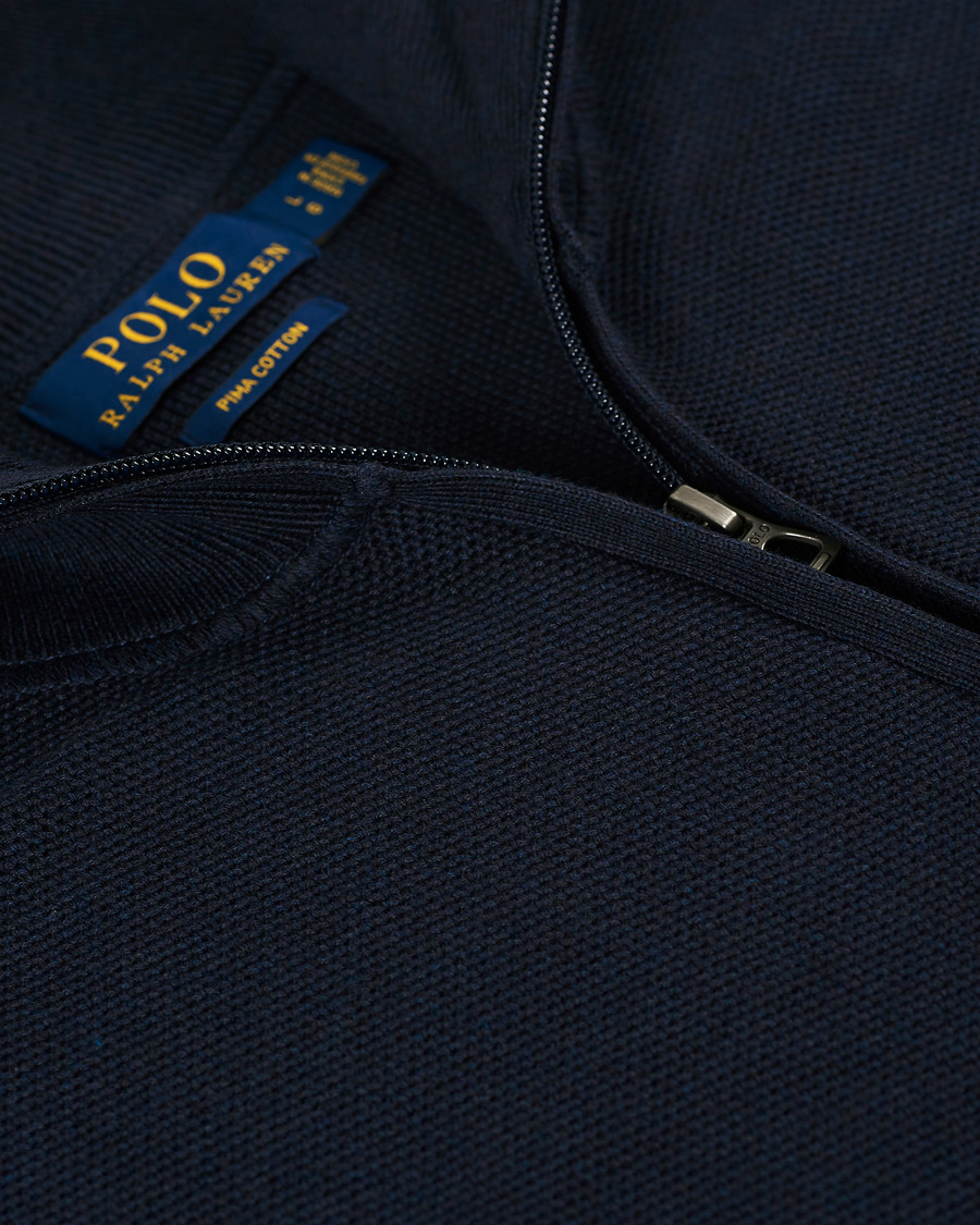 Heren | Truien | Polo Ralph Lauren | Textured Full-Zip Sweater Navy Heather