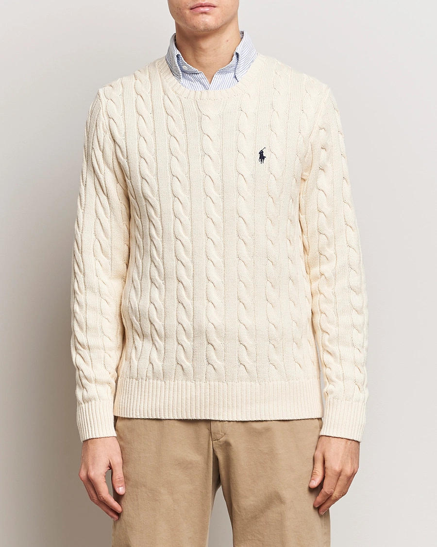 Heren | Truien | Polo Ralph Lauren | Cotton Cable Pullover Andover Cream