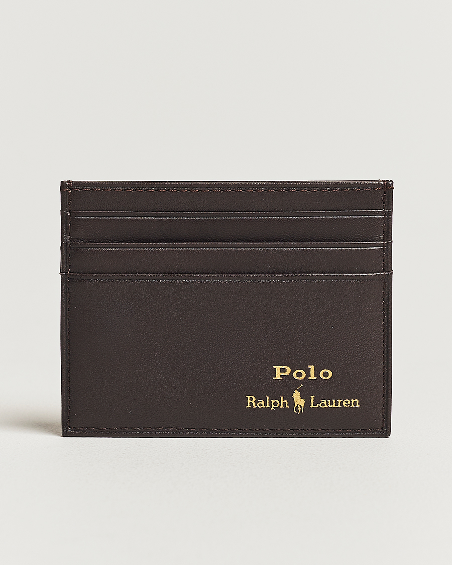 Heren | Polo Ralph Lauren Smooth Leather Credit Card Case Brown | Polo Ralph Lauren | Smooth Leather Credit Card Case Brown