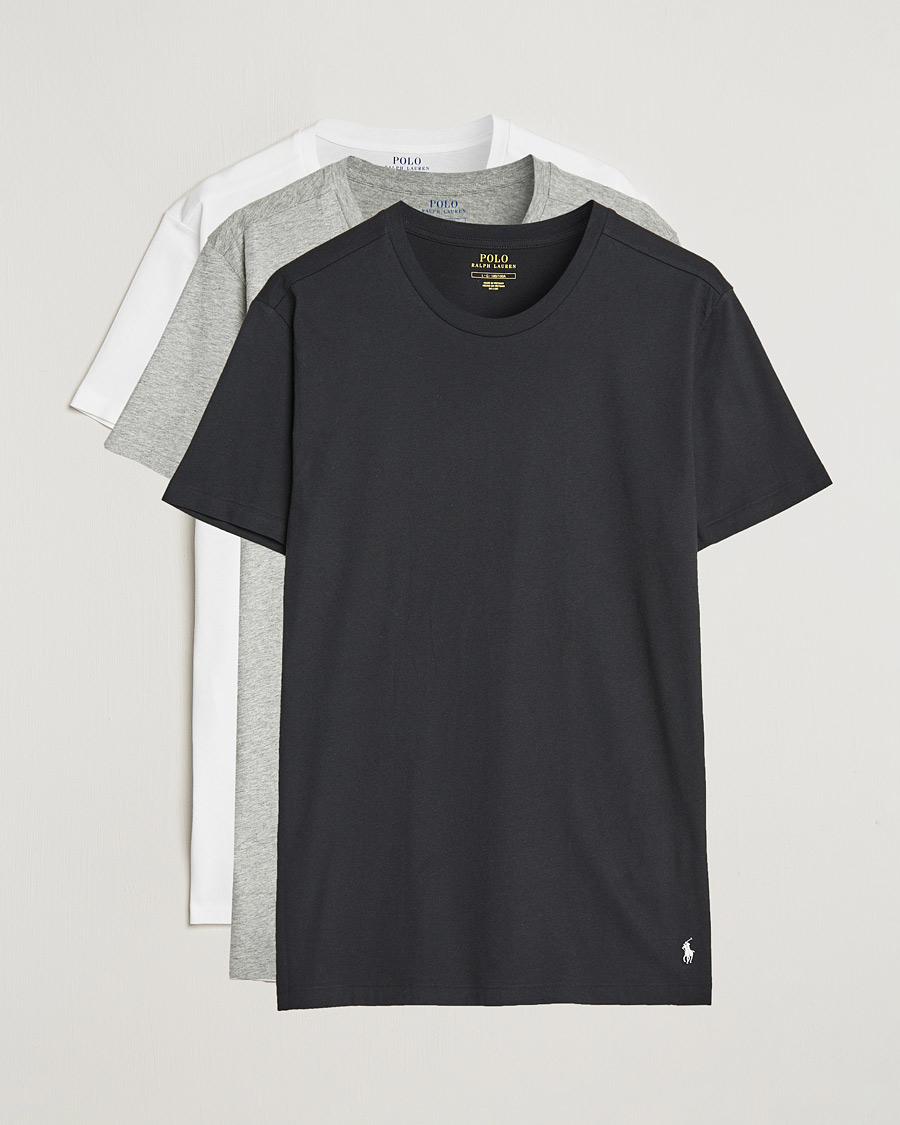 Heren |  | Polo Ralph Lauren | 3-Pack Crew Neck T-shirt White/Black/Andover Heather