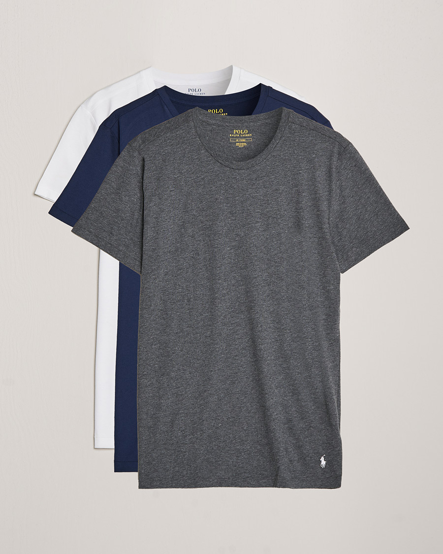 Heren |  | Polo Ralph Lauren | 3-Pack Crew Neck T-Shirt Navy/Charcoal/White