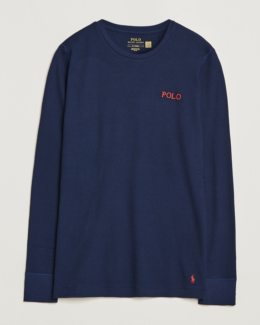Heren | T-shirts | Polo Ralph Lauren | Waffle Long Sleeve Crew Neck Cruise Navy