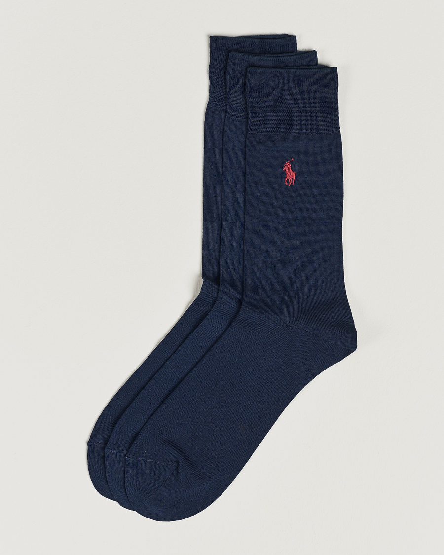 Heren | Ondergoed | Polo Ralph Lauren | 3-Pack Mercerized Cotton Socks Navy