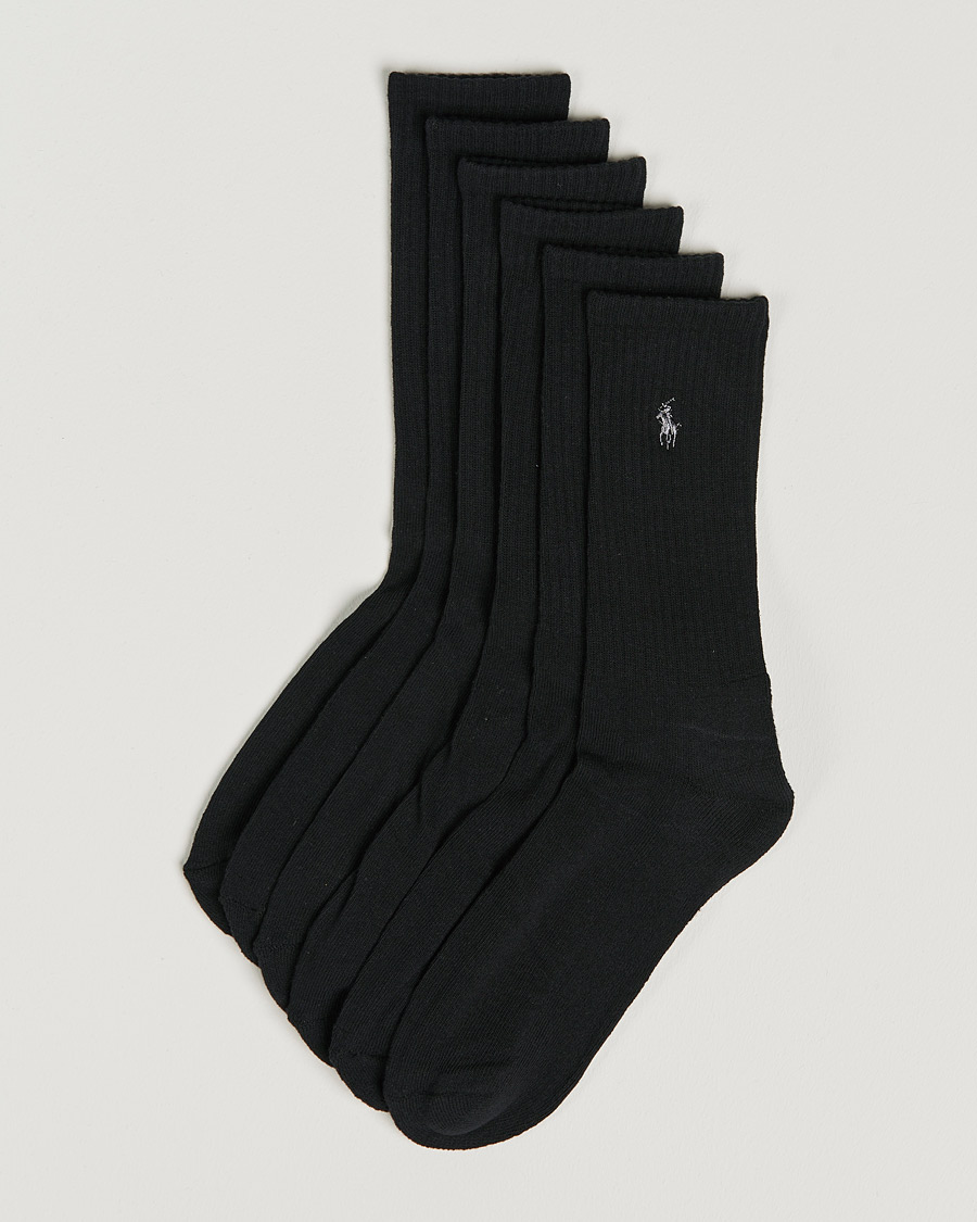 Heren | Ondergoed | Polo Ralph Lauren | 6-Pack Cotton Crew Socks Black