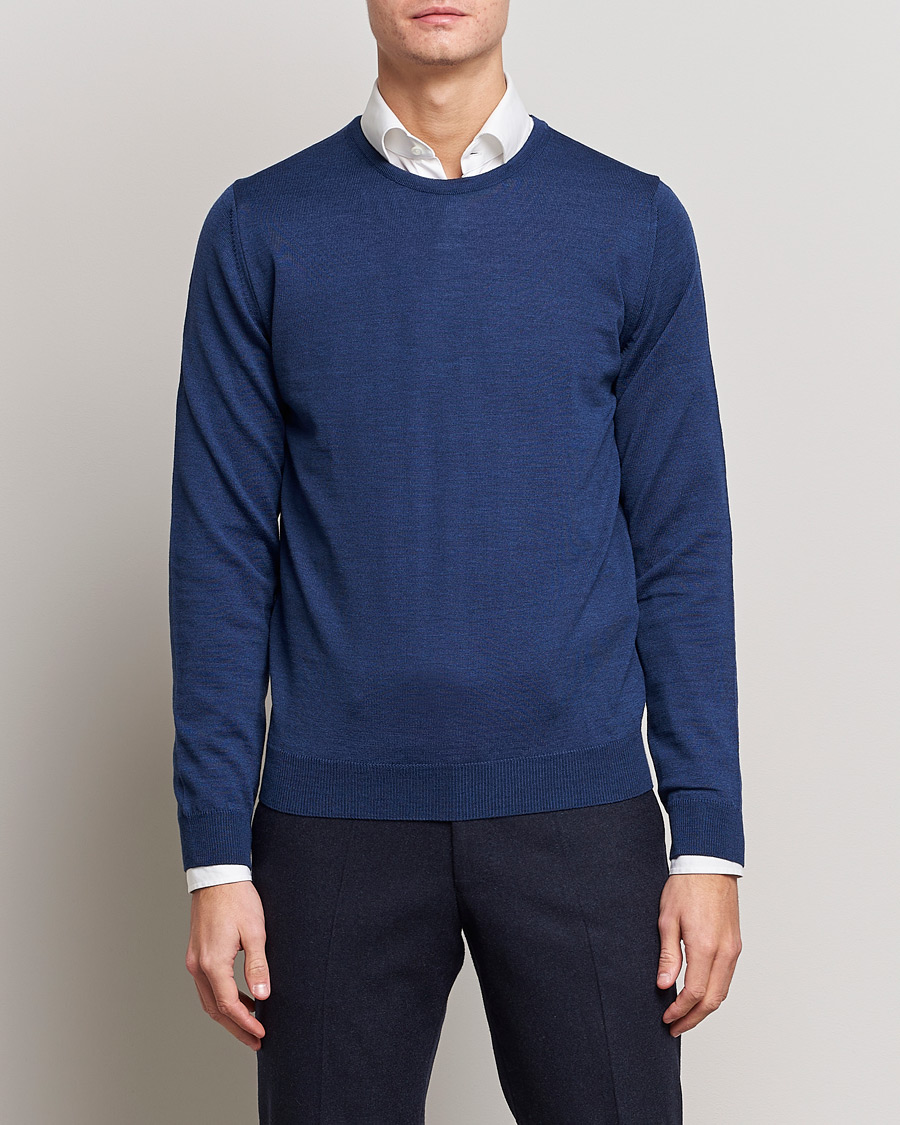 Heren |  | Stenströms | Merino Crew Neck Blue